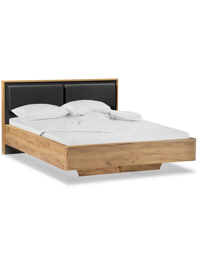 Кровать двуспальная Клауд 160х200 парящая дуб крафт золотой / антрацит